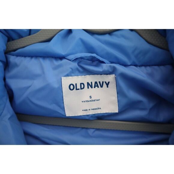 Old Navy Women Sz S Venetian Blue Water-Resistant Frost-Free Short Puffer Jacket - Picture 4 of 11